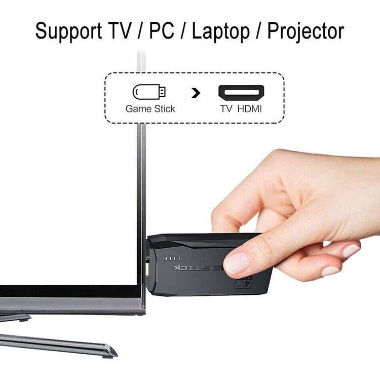 4K HDMI Retro Game Stick Console Plug Play 20000- Games 2 Wireless Controllers - Get Me Products