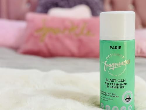 Designer Fragrances Fleur Blast Can – Air Freshener & Sanitiser, Use in the Car, At Home, On Furniture, On Shoes – Dry Mist Quick Release Spray – Spray Once to Deodorize & Neutralise Smells – 400ml - Get Me Products