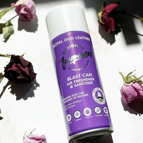 Designer Fragrances Fleur Blast Can – Air Freshener & Sanitiser, Use in the Car, At Home, On Furniture, On Shoes – Dry Mist Quick Release Spray – Spray Once to Deodorize & Neutralise Smells – 400ml - Get Me Products