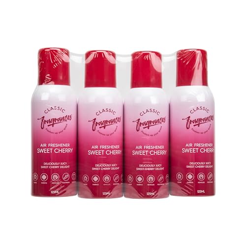 Classic Fragrances 4 Pack Tutti Frutti - Fun, Fresh, Zesty & Fruity Aroma Air Freshener Spray - For Home & Vehicles – Long Lasting Smell, Portable Spray Can – Deodorise & Neutralise Odours – 125ml - Get Me Products