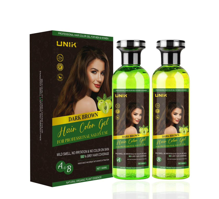 Unik Professional Hair Color Gel 500ml Natural Black with Argan Oil - Fast Action Beard Dye - No Ammonia, No Harsh Chemicals - Haircare, Conditioner - Get Me Products