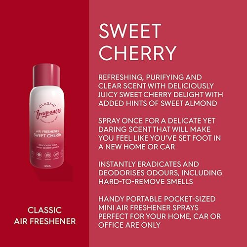Classic Fragrances 4 Pack Tutti Frutti - Fun, Fresh, Zesty & Fruity Aroma Air Freshener Spray - For Home & Vehicles – Long Lasting Smell, Portable Spray Can – Deodorise & Neutralise Odours – 125ml - Get Me Products