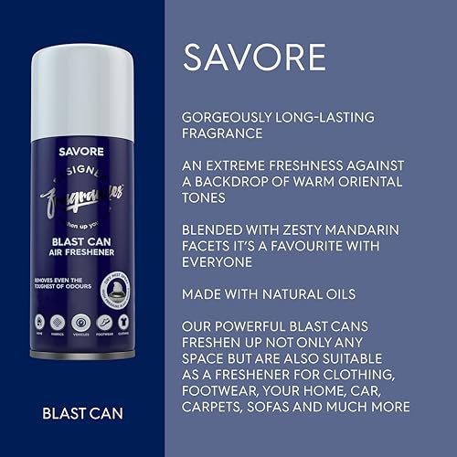 Designer Fragrances 6 Pack Favourites Bundle - Luxury Air Freshener Blast Cans - For Home & Vehicles – Natural Oils, Lasting Smell, Dry Mist Quick Release Spray – Deodorise & Neutralise Odours – 300ml - Get Me Products
