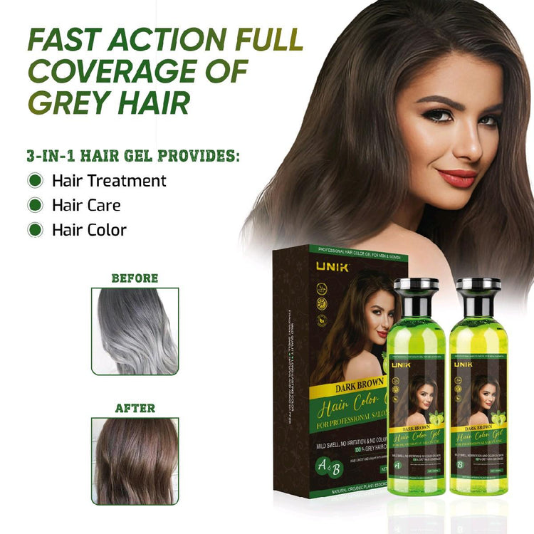 Unik Professional Hair Color Gel 500ml Natural Black with Argan Oil - Fast Action Beard Dye - No Ammonia, No Harsh Chemicals - Haircare, Conditioner - Get Me Products
