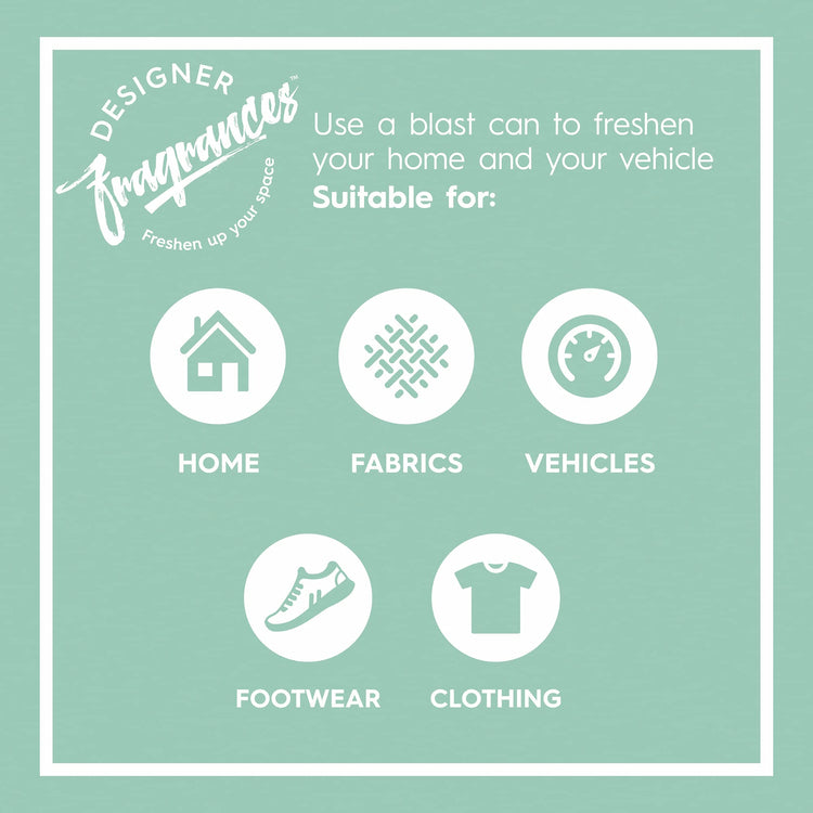 Designer Fragrances Fleur Blast Can – Air Freshener & Sanitiser, Use in the Car, At Home, On Furniture, On Shoes – Dry Mist Quick Release Spray – Spray Once to Deodorize & Neutralise Smells – 400ml - Get Me Products
