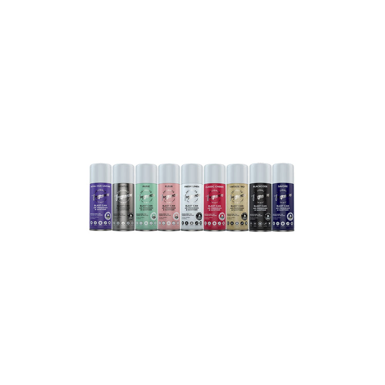 Designer Fragrances Fleur Blast Can – Air Freshener & Sanitiser, Use in the Car, At Home, On Furniture, On Shoes – Dry Mist Quick Release Spray – Spray Once to Deodorize & Neutralise Smells – 400ml - Get Me Products