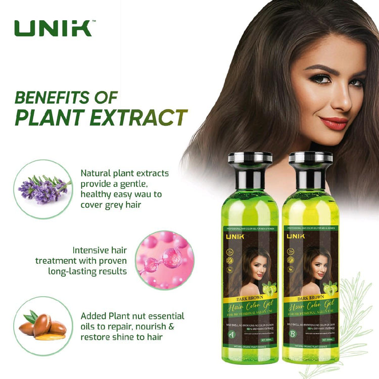 Unik Professional Hair Color Gel 500ml Natural Black with Argan Oil - Fast Action Beard Dye - No Ammonia, No Harsh Chemicals - Haircare, Conditioner - Get Me Products
