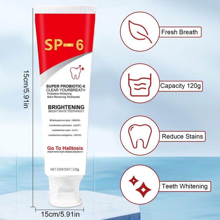 SP-6 Ultra Whitening Toothpaste 120g, Probiotics Toothpaste Sp-6 Brightening, Sp6 Teeth Whitening Toothpaste,Deep Cleaning&Fresh Breath Oral Care - Get Me Products