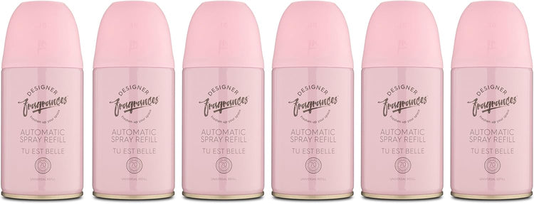 Designer Fragrances 6 Pack Daisee Automatic Room Spray Universal Refill Air Freshener Cans - For Home & Vehicles – Upto 70 Days of Luxury Lasting Smell - Deodorise & Neutralise Odours – 250ml - Get Me Products