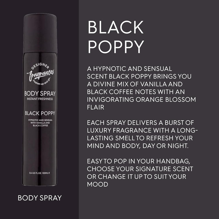 Designer Fragrances 6 Pack Assorted Aromas Bundle - Tu Est Belle, Daisy, Black Poppy - Women&