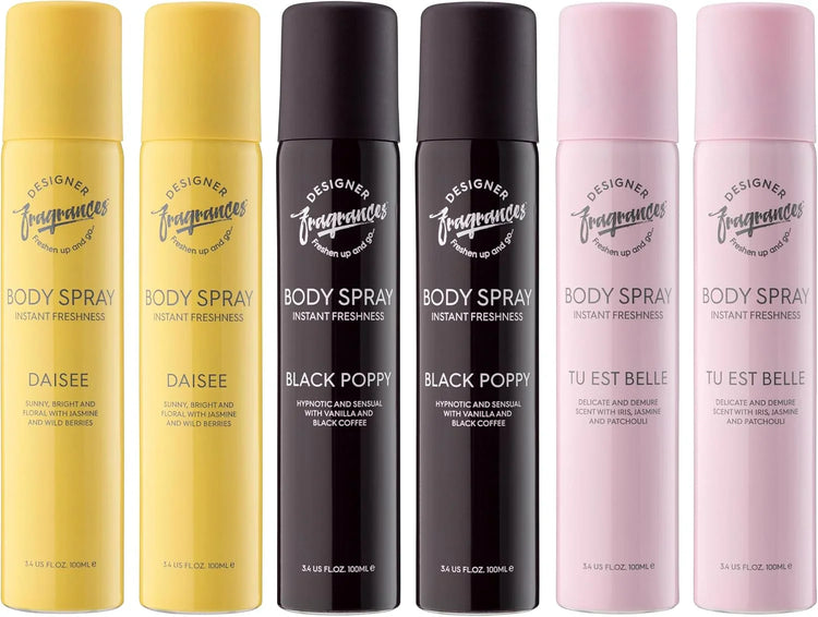 Designer Fragrances 6 Pack Assorted Aromas Bundle - Tu Est Belle, Orchyd, Alise - Women&