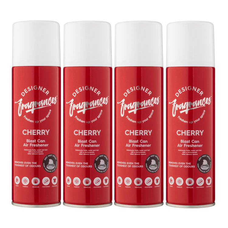 Designer Fragrances 4 Pack Daisee Air Freshener Blast Cans - For Home & Vehicles – Natural Oils, Luxury Lasting Smell, Dry Mist Quick Release Spray – Deodorise & Neutralise Odours – 300ml - Get Me Products