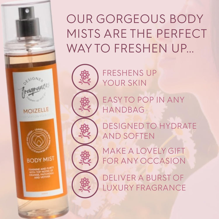 Designer Fragrances Women Body Mist Spray Bottles Tu Est Belle & 2 Moizelle - For Silky Soft, Beautifully Smelling Divine & Fresh Skin, Great Gifts - 250ml - Get Me Products