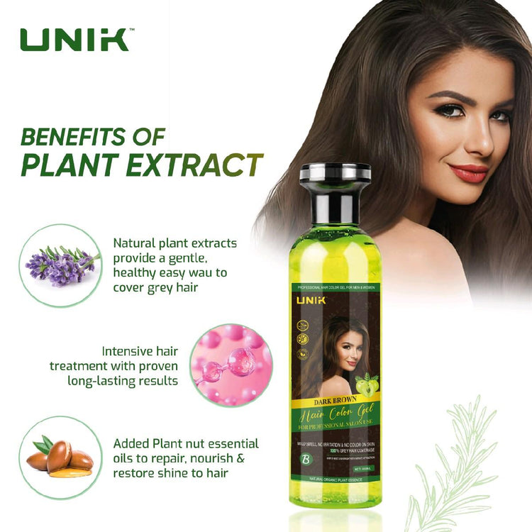Unik Professional Hair Color Gel 500ml Natural Black with Argan Oil - Fast Action Beard Dye - No Ammonia, No Harsh Chemicals - Haircare, Conditioner - Get Me Products