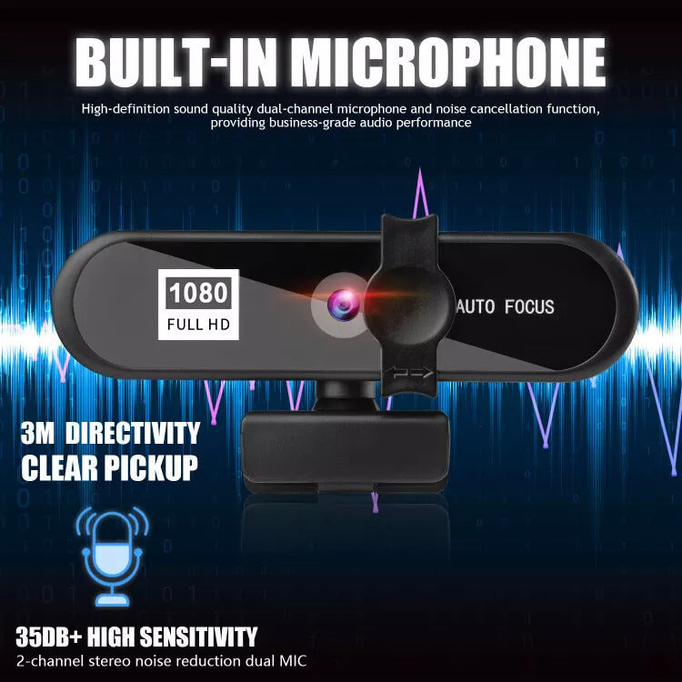 Full HD 1080P USB Webcams Camera Auto Focus With Microphone For PC Laptop Live - Get Me Products