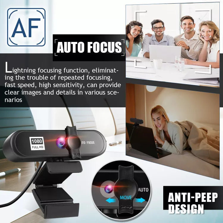 Full HD 1080P USB Webcams Camera Auto Focus With Microphone For PC Laptop Live - Get Me Products
