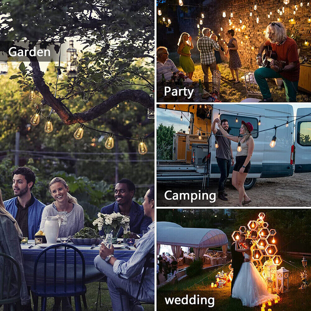 5M 20 LED Solar Powered Retro Bulb String Lights Garden Outdoor Fairy Party Lamp - Get Me Products