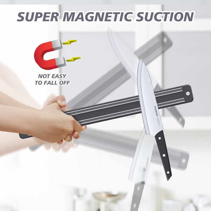 Magnetic Knife Strip With Knife Set, 6 Piece Knife Set With Knife Holder - Get Me Products