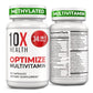 10X Health System Optimize Multivitamin for Men – 90 Capsules | 34-in-1 Methylated Formula, 5-MTHF, NAC, 800 mcg B12