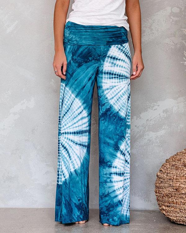 Fashion Personality Print Elastic Waist Wide Leg Pants - Get Me Products