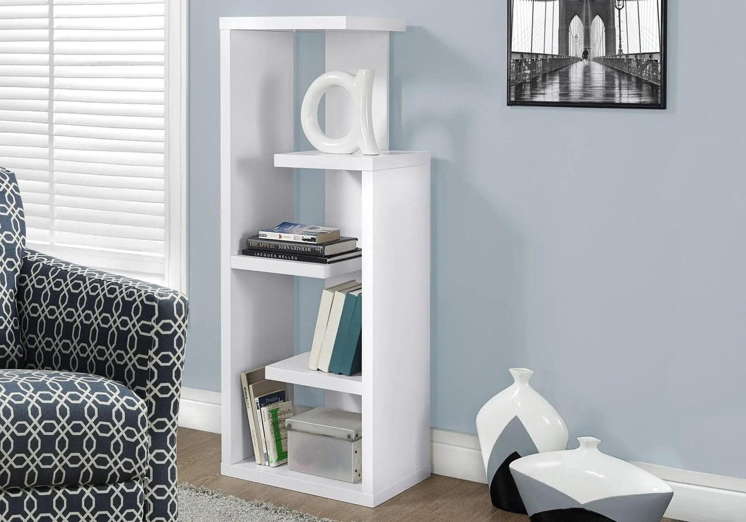 12" x 18.5" x 47.25" White  Particle Board  HollowCore  Bookcase - Get Me Products