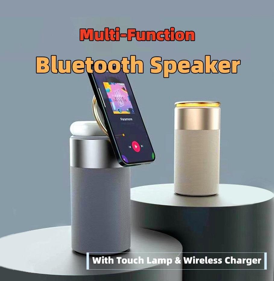 3 In 1 Multi-Function IPhone And AirPods Wireless Charger Portable Bluetooth Speaker With Touch Lamp For Home And Office - Get Me Products