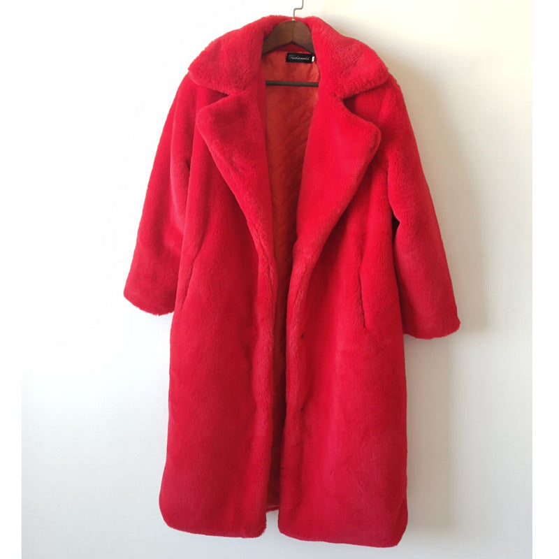 Winter Fashion New High Quality Imitation Velvet Fur Long Coat for Women with Cotton Warm Mink Skin Cashmere Coat - Get Me Products