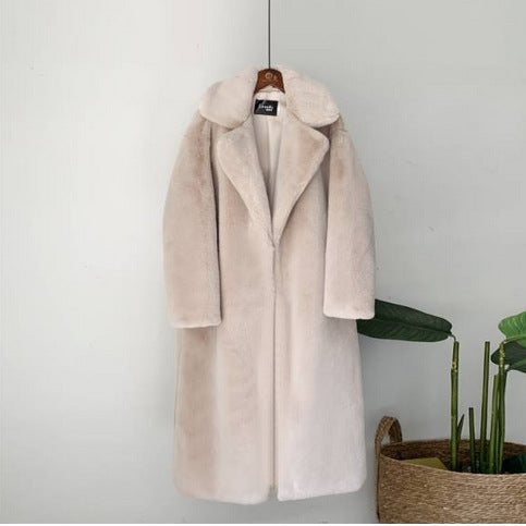 Winter Fashion New High Quality Imitation Velvet Fur Long Coat for Women with Cotton Warm Mink Skin Cashmere Coat - Get Me Products