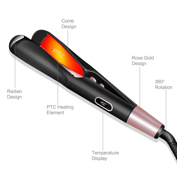 2 in 1 Electric Hair Straightener Ceramic Curling Wand Iron Curler - Get Me Products