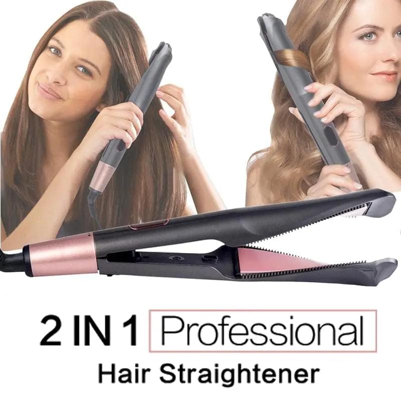 2 in 1 Electric Hair Straightener Ceramic Curling Wand Iron Curler - Get Me Products