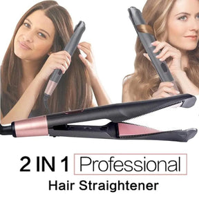 2 in 1 Electric Hair Straightener Ceramic Curling Wand Iron Curler - Get Me Products