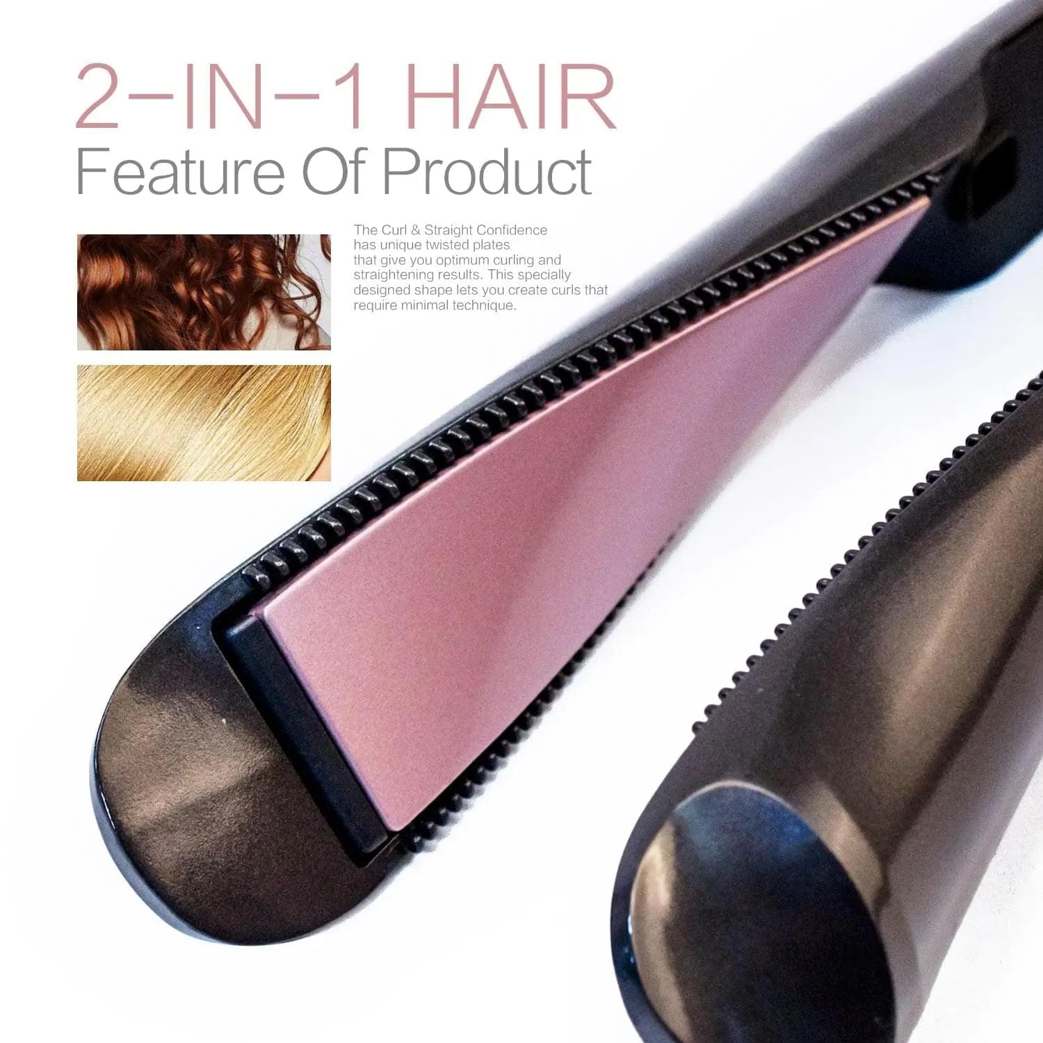 2 in 1 Electric Hair Straightener Ceramic Curling Wand Iron Curler - Get Me Products