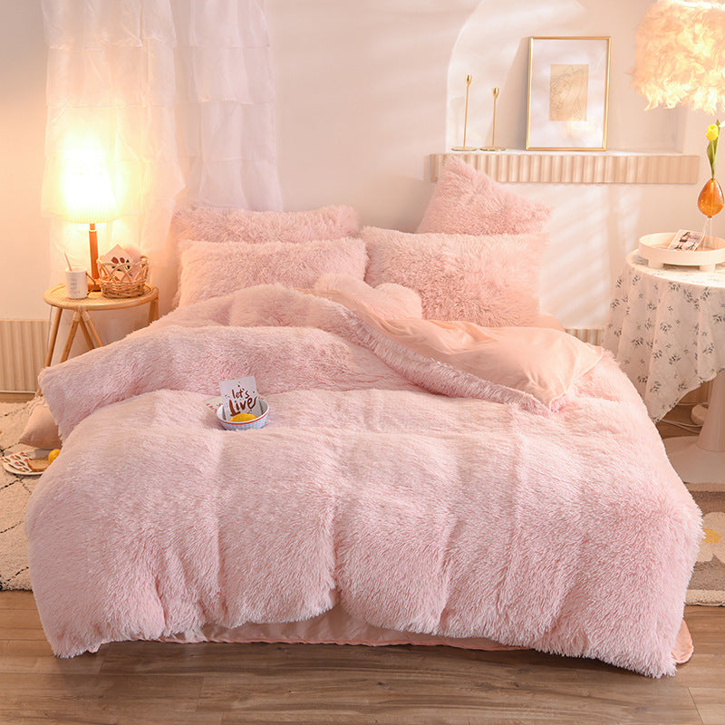 Luxury Thick Fleece Duvet Cover Queen King Winter Warm Bed Quilt Cover Pillowcase Fluffy - Get Me Products