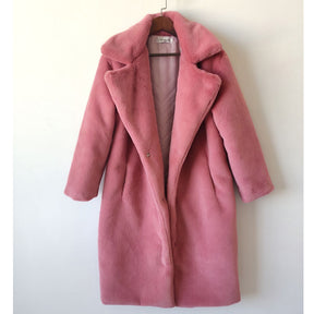 Winter Fashion New High Quality Imitation Velvet Fur Long Coat for Women with Cotton Warm Mink Skin Cashmere Coat - Get Me Products