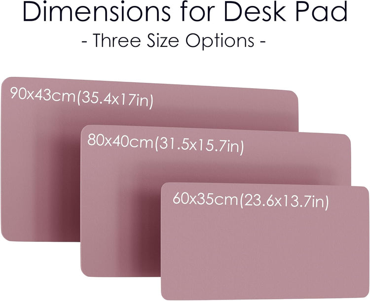 Leather Desk Pad Protector, Waterproof Mouse Pad, PU Desk Mat, Office Desk Cover, Desk Writing Mat for Office/Home/Work/Cubicle (Purple/Pink) 23.6X13.7In