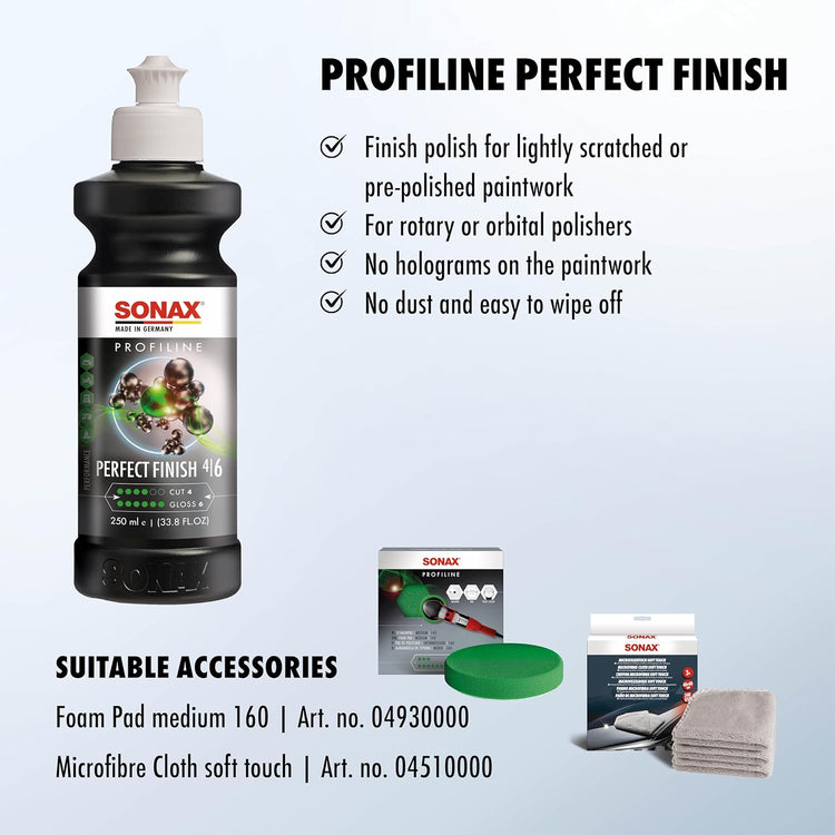 PROFILINE Perfectfinish High Gloss Polish - 250ml for Flawless, Hologram-Free Shine on Slightly Scratched Paintwork - Item No. 02241410