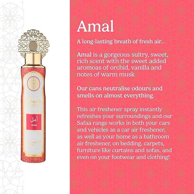 Dubai Air Freshener Safaa Amal, Emaan, Malika & Oud Luxury Designer Fragrances - Natural Oil Air Freshener 300ml - Perfume, Aroma, Scented - Get Me Products