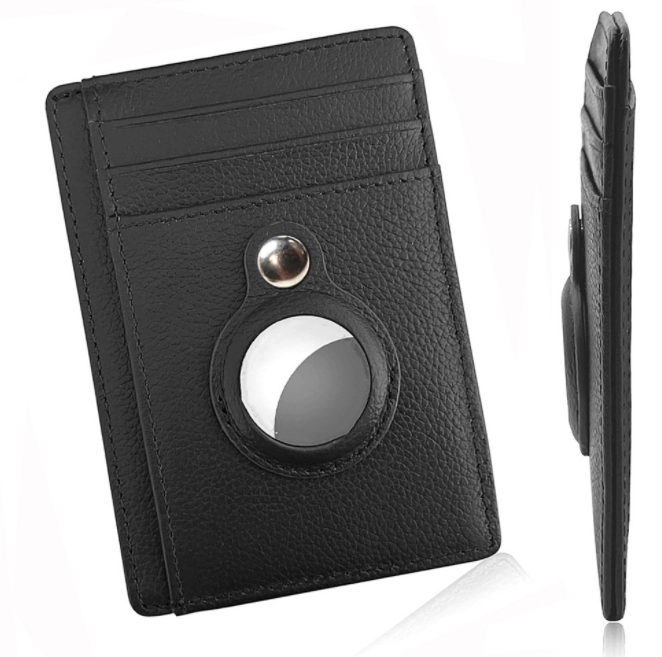 Air Tag Wallet Anti Theft Bullet Card Bag Multi-functional Rfid Card Holder Men's Leather Slim Wallets For Airtag Air Tag Get Me Products