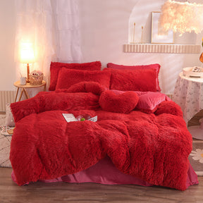 Luxury Thick Fleece Duvet Cover Queen King Winter Warm Bed Quilt Cover Pillowcase Fluffy - Get Me Products