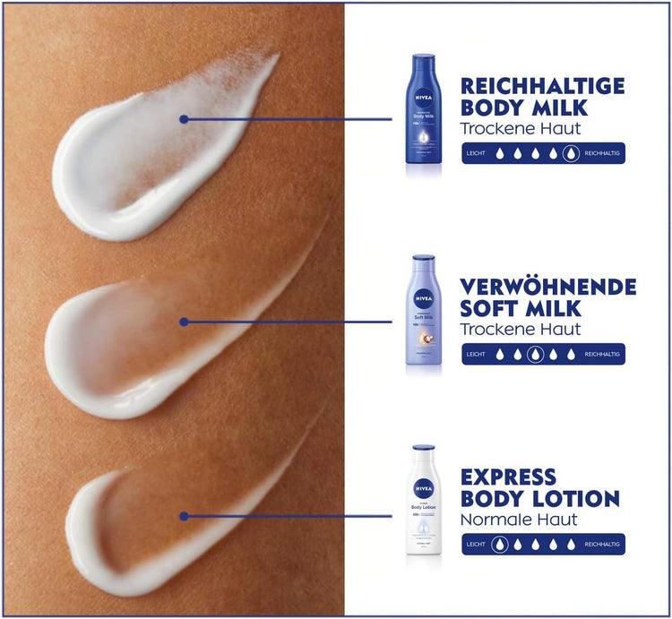 Express Body Lotion (400 Ml), Extra Fast Absorbing Body Lotion 3 in 1 Formula: 48H Care, Smoothness and Naturally Beautiful Skin