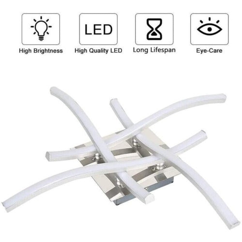 Ceiling Light 4 Wave Lights Modern Kitchen Living Room Bedroom Lamp LED Dimmable - Get Me Products