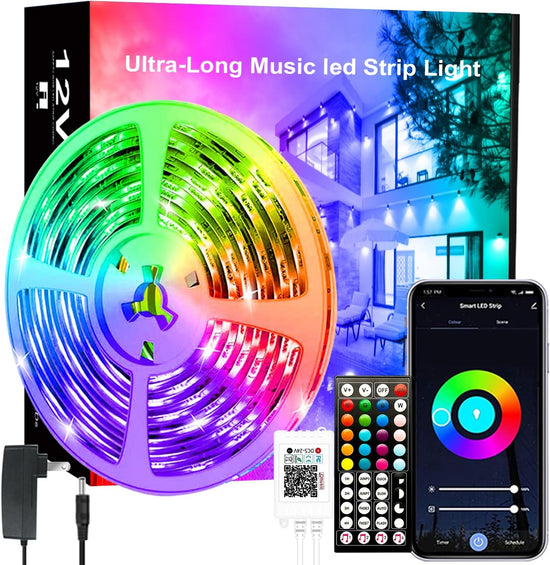 LED Strip Light 65.6Ft, LED Lights for Bedroom, Music Sync Color Changing Light Smart Light Strip RGB Tape Light Strip for TV, Bedroom, Home Decoration, Rope Lights