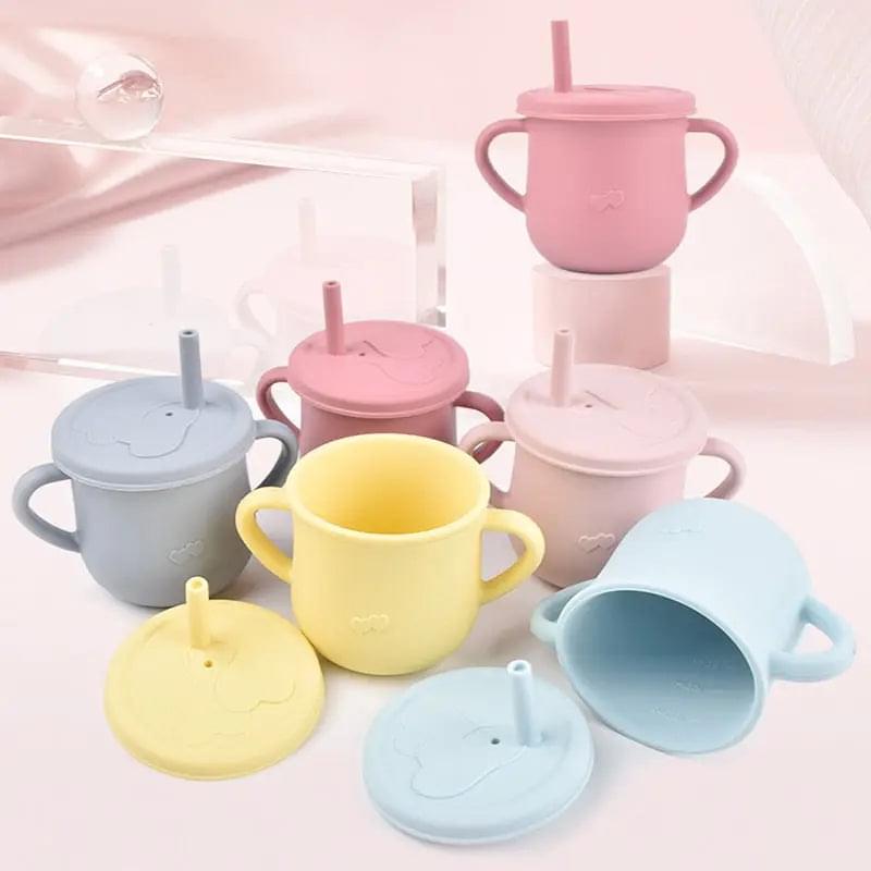 4/6/8 PCS Baby Soft Silicone Sucker Bowl Plate Cup Bibs Spoon Fork - Get Me Products