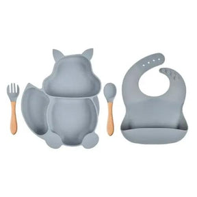 4/6/8 PCS Baby Soft Silicone Sucker Bowl Plate Cup Bibs Spoon Fork - Get Me Products