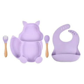 4/6/8 PCS Baby Soft Silicone Sucker Bowl Plate Cup Bibs Spoon Fork - Get Me Products