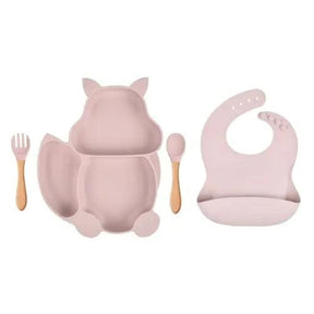 4/6/8 PCS Baby Soft Silicone Sucker Bowl Plate Cup Bibs Spoon Fork - Get Me Products