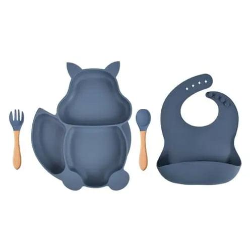 4/6/8 PCS Baby Soft Silicone Sucker Bowl Plate Cup Bibs Spoon Fork - Get Me Products