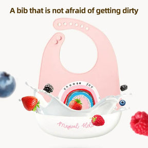 4/6/8 Pcs Baby Soft Silicone Bib Cartoon Printed Bibs Sucker Bowl - Get Me Products