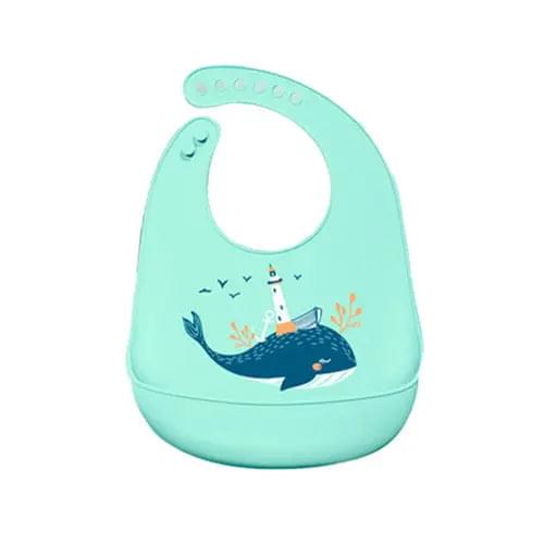 4/6/8 Pcs Baby Soft Silicone Bib Cartoon Printed Bibs Sucker Bowl - Get Me Products