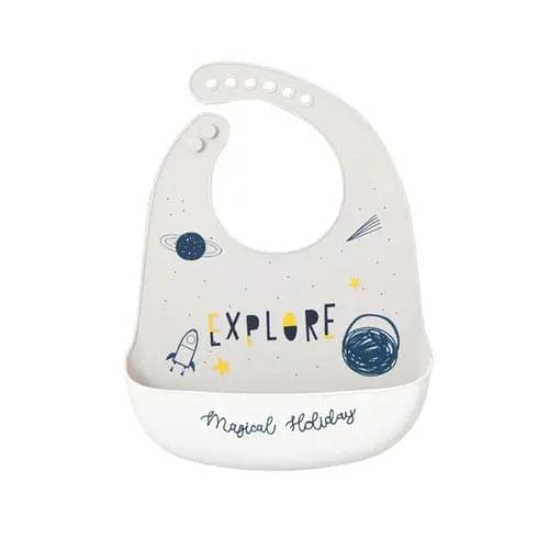 4/6/8 Pcs Baby Soft Silicone Bib Cartoon Printed Bibs Sucker Bowl - Get Me Products